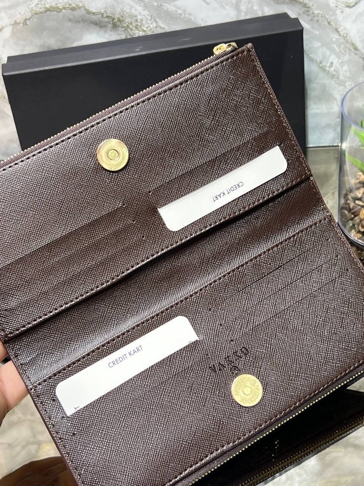 Vakko Kahverengi Desenli Deri Kadın Cüzdan - Görsel 3