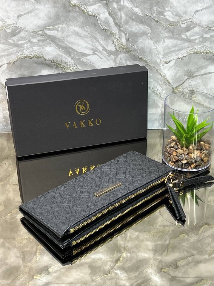 Vakko Kahverengi Desenli Deri Kadın Cüzdan - Görsel 4