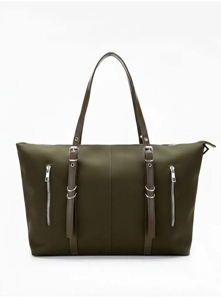 Lacivert Kadın Deri Fermuarlı Çanta - Görsel 3