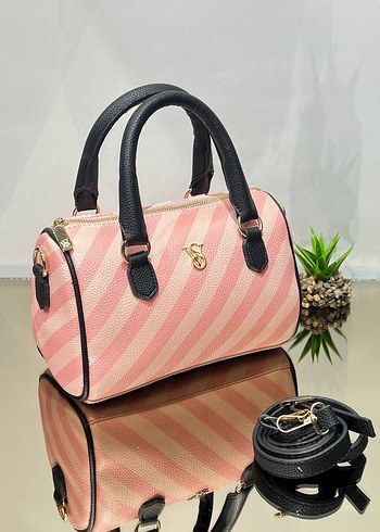 Pembe Zebra Desenli Kadın El Çantası - Görsel 2