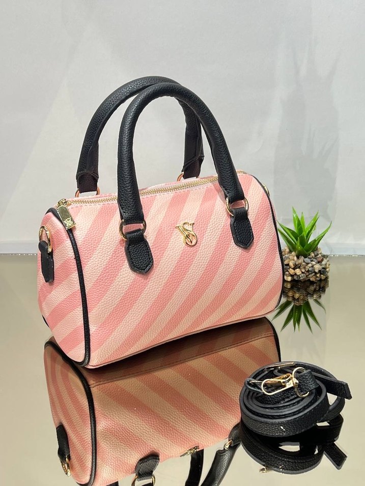 Pembe Zebra Desenli Kadın El Çantası - Görsel 2