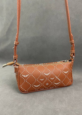 Kadın Nakışlı Deri Fermuarlı Çapraz Çanta - Görsel 4