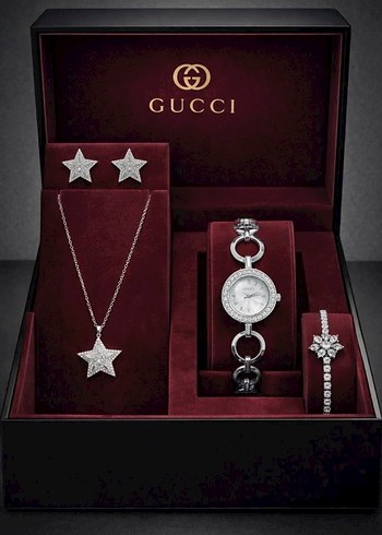 Bordo Boncuk Detaylı Kadın Saat ve Takı Seti - Görsel 3