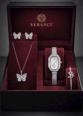 Bordo Boncuk Detaylı Kadın Saat ve Takı Seti - Görsel 2