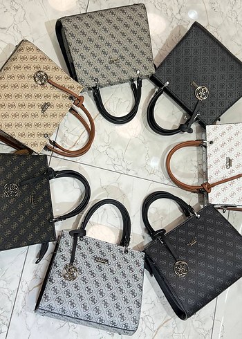 Gri Desenli Kadın İş Çantası momy - Görsel 5