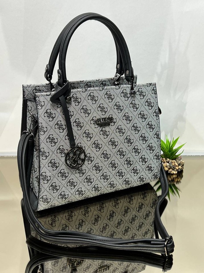 Gri Desenli Kadın İş Çantası momy - Görsel 2