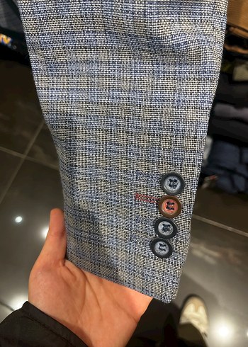 m Beden gri Renk Gri Ekose Desenli Erkek Ceket