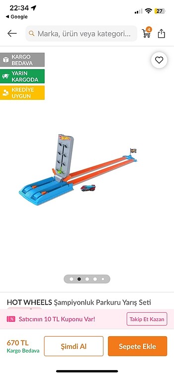 Hot wheels yarış seti