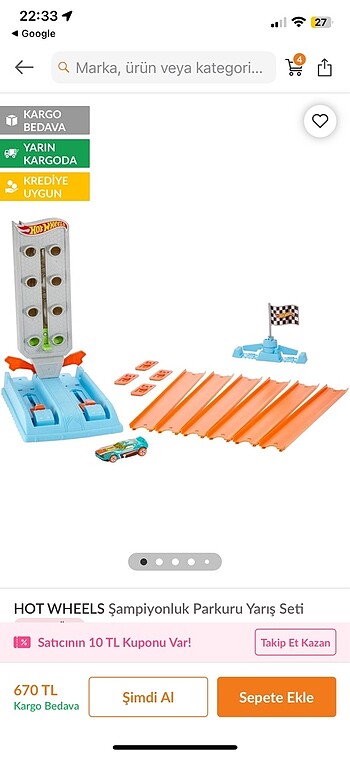  Hot wheels yarış seti