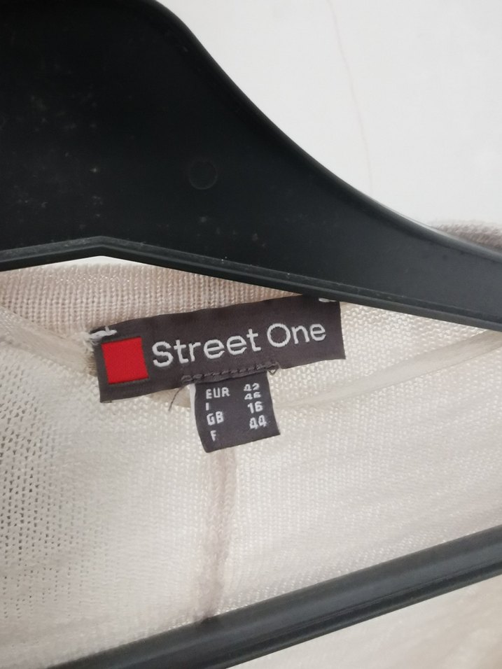 Bej Keten Salaş Midi Hırka - Görsel 4