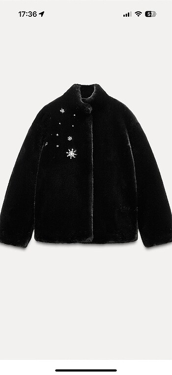 Zara viral siyah mücevherli kürk