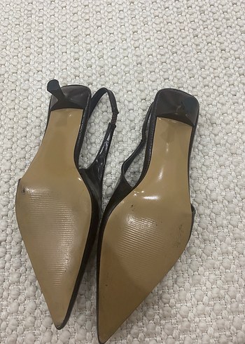 Diğer Kahverengi Deri Stiletto Topuklu Kadın Ayakkabı