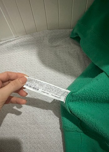 Yeşil Kapüşonlu Oversize Sweatshirt - Görsel 5