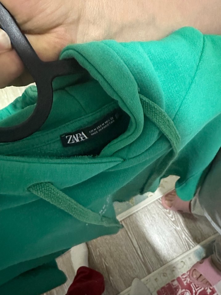 Yeşil Kapüşonlu Oversize Sweatshirt - Görsel 4