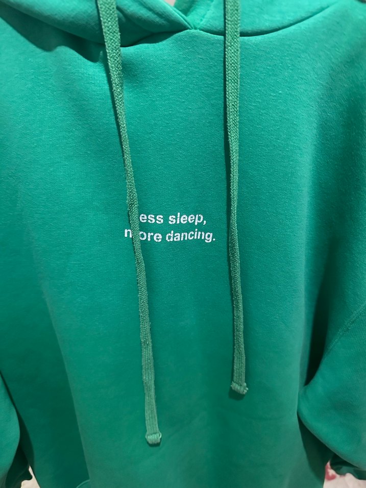 Yeşil Kapüşonlu Oversize Sweatshirt - Görsel 2