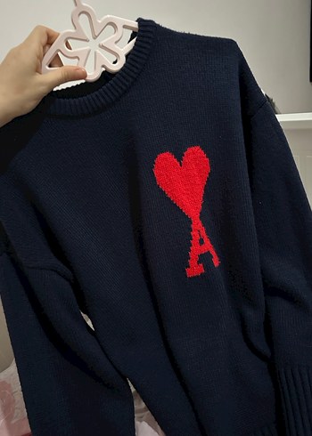 Kırmızı Nakışlı Siyah Triko Kadın Kazak - Görsel 5