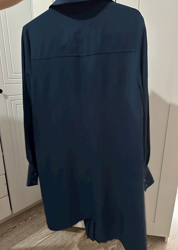 Uzun Kollu, Pilili Mavi Kadın tunik - Görsel 5