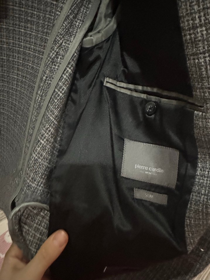 Gri Erkek Düğmeli Midi Ceket - Görsel 5