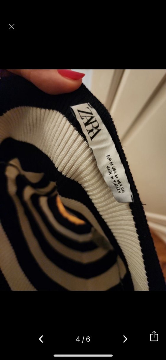 Siyah-Beyaz Çizgili İnce Triko Kadın Kazak - Görsel 4