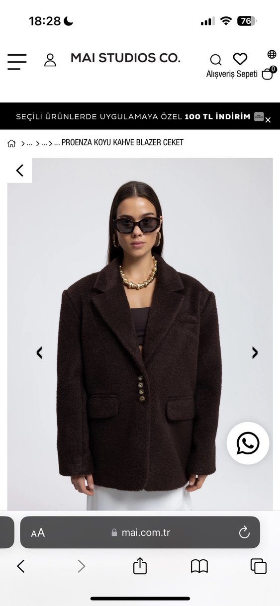 Koyu Kahverengi Deri Blazer Ceket - Görsel 3