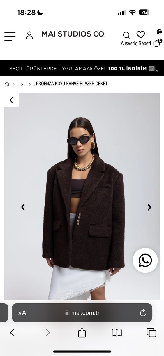 Koyu Kahverengi Deri Blazer Ceket - Görsel 2