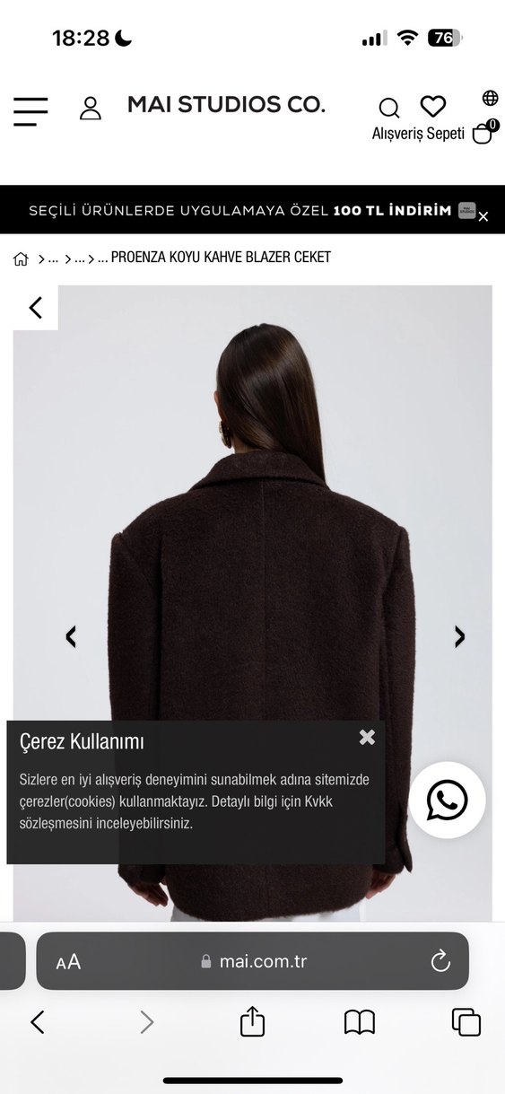 Koyu Kahverengi Deri Blazer Ceket - Görsel 5