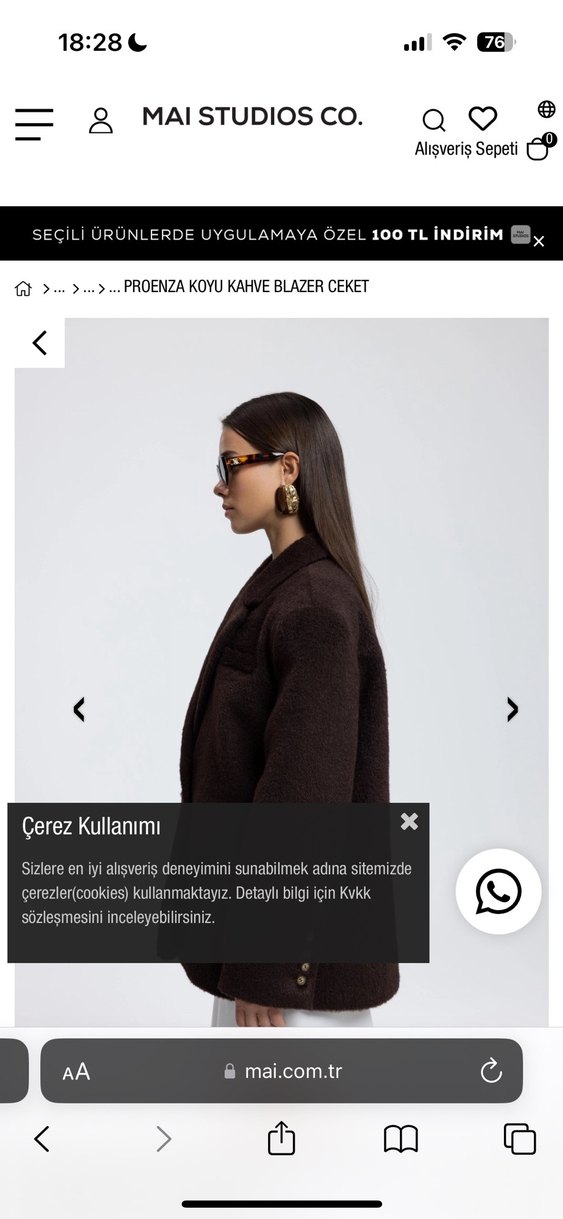 Koyu Kahverengi Deri Blazer Ceket - Görsel 4