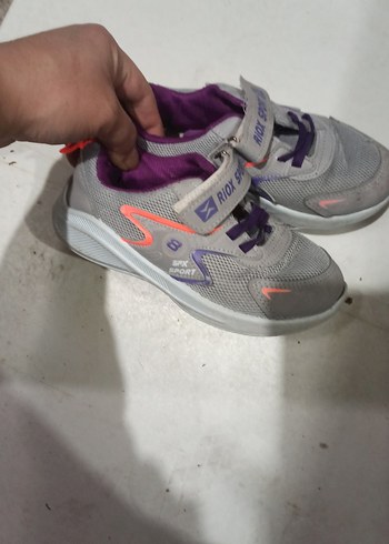 Gri Kız Çocuk Sneakers Velcro Bantlı - Görsel 2