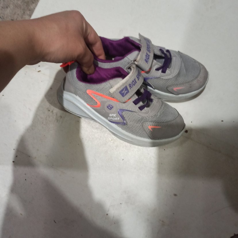 Gri Kız Çocuk Sneakers Velcro Bantlı - Görsel 2