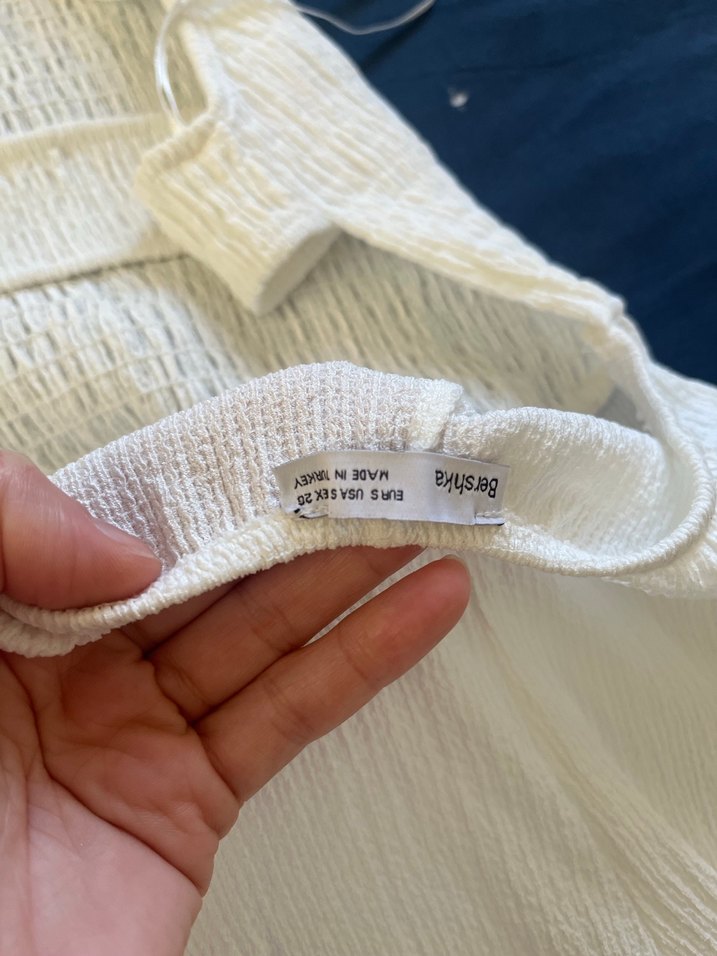 Beyaz Keten Askılı Midi Tulum - Görsel 3