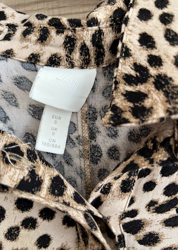 H&M Leopar Desenli Uzun Kol Elbise