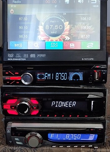 2 adet pioneer 1 adet indash goldmaster 