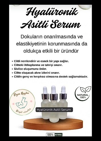 Hyaluronik serum doping serum cilt serumu kırışıklık leke gözene