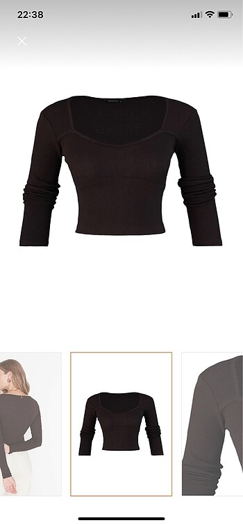 Trendyolmilla crop kahverengi