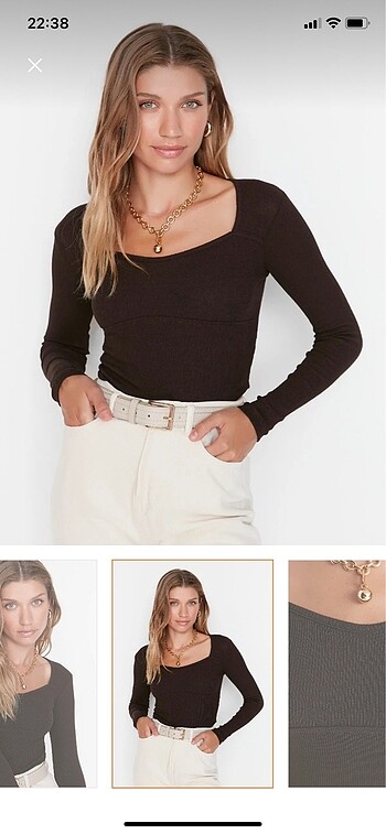 s Beden Trendyolmilla crop kahverengi