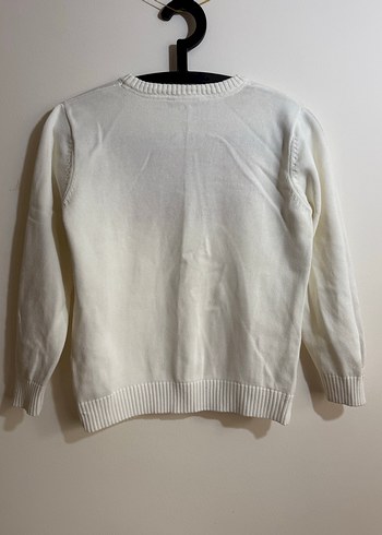 Nakış Detaylı Beyaz Erkek Triko Kazak - Görsel 2