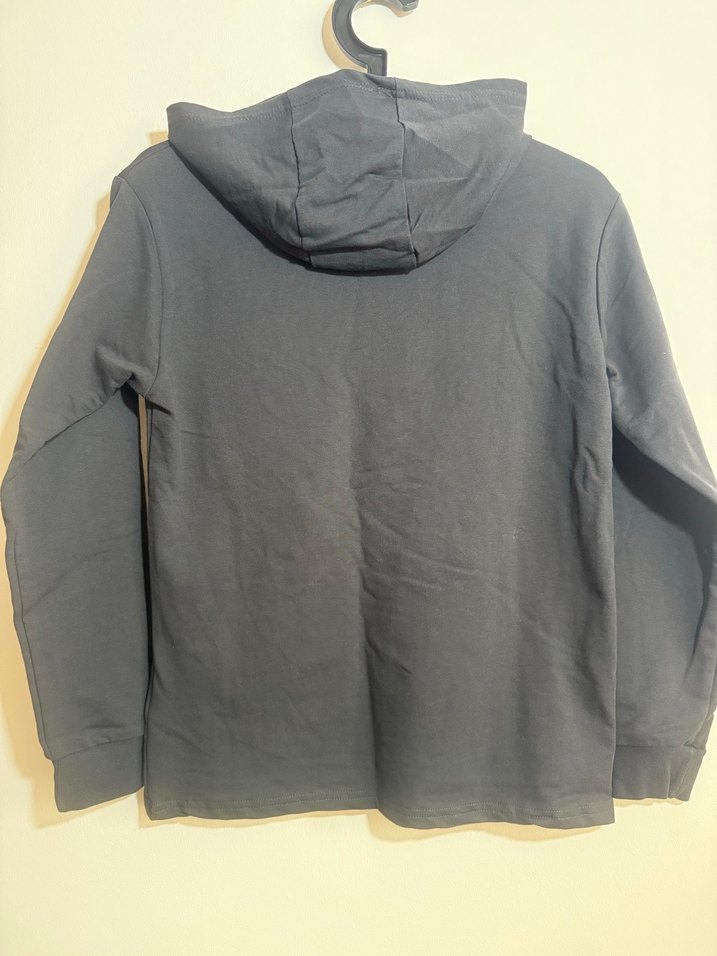 Siyah Baskılı Kapüşonlu Erkek Sweatshirt - Görsel 4