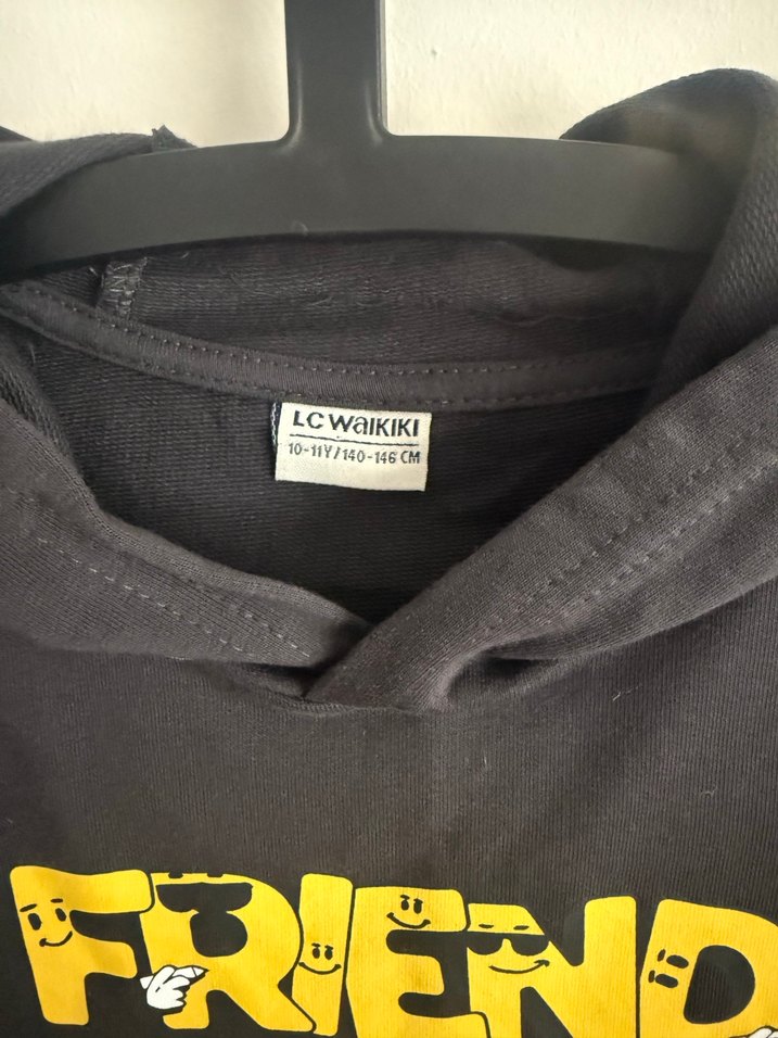 Siyah Baskılı Kapüşonlu Erkek Sweatshirt - Görsel 3