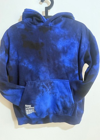 Erkek Çocuk Mavi Kapüşonlu Batik Sweatshirt - Görsel 4