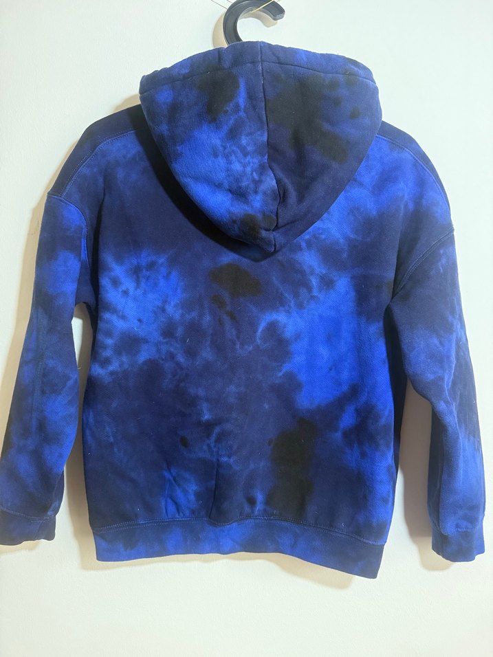 Erkek Çocuk Mavi Kapüşonlu Batik Sweatshirt - Görsel 3