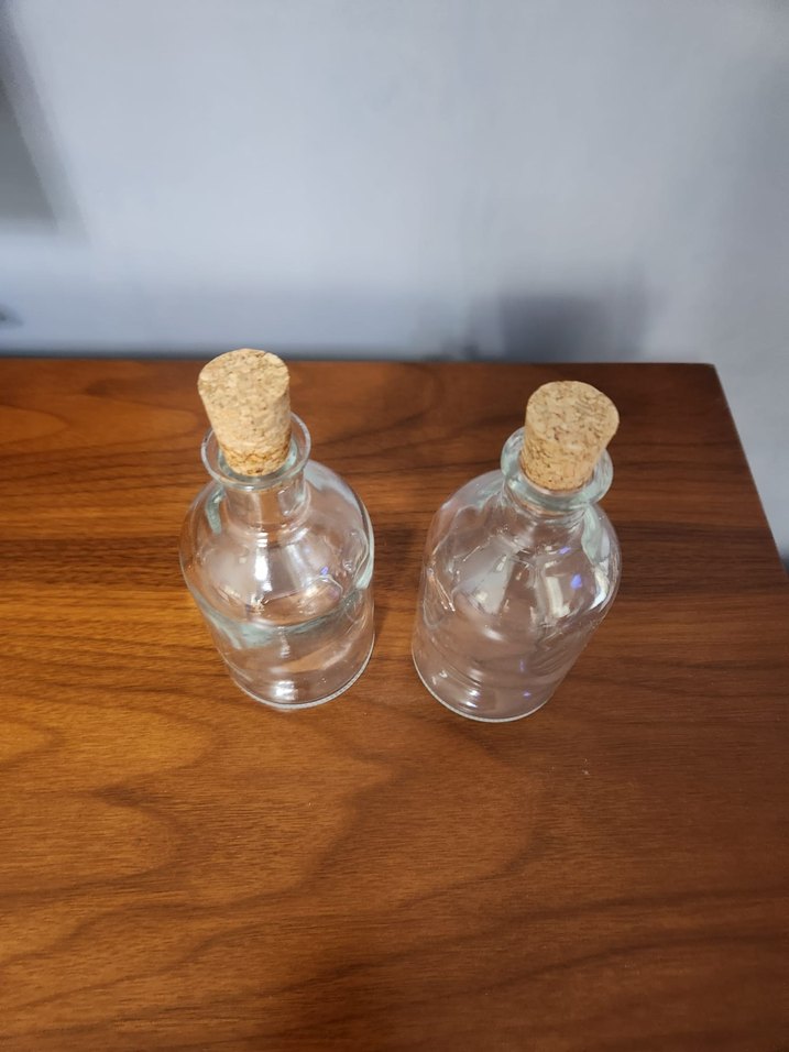 Mantarlı Şeffaf Cam Şişe Seti - Görsel 3