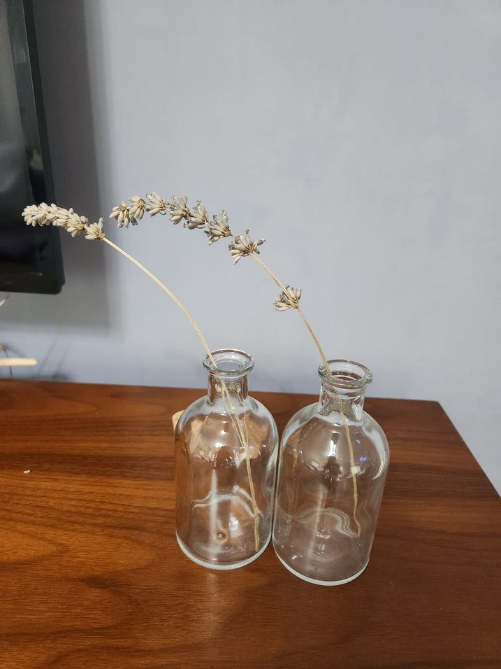 Mantarlı Şeffaf Cam Şişe Seti - Görsel 2