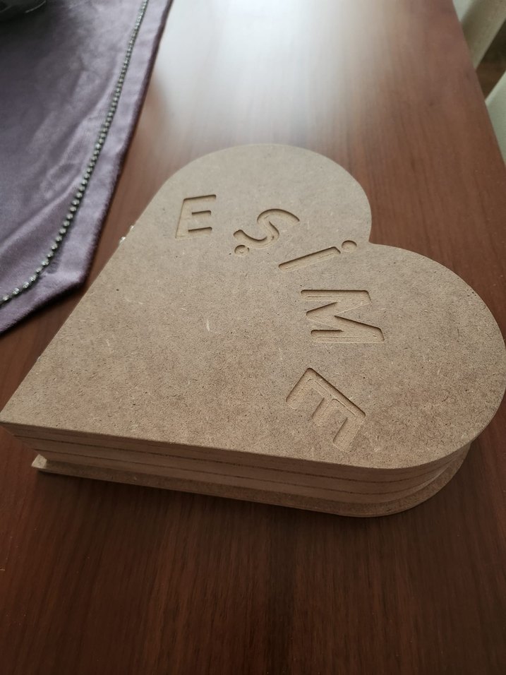 Kalp Şekilli Ahşap kutu - Görsel 4