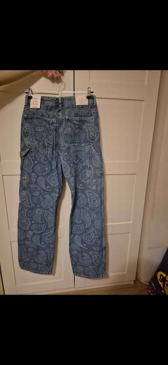 pull&bear desenli kargo jean - Görsel 4