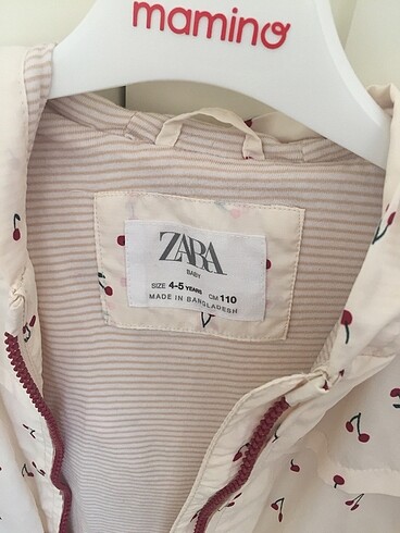 Zara Zara 4-5 yaş yağmurluk kiraz desenli