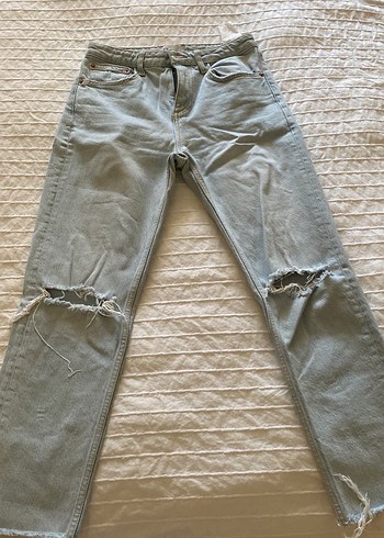 Gri Kadın Midi Boy Regular Fit Kot Pantolon