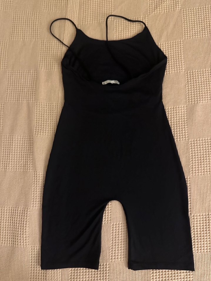 Siyah İnce Askılı Midi Tulum - Görsel 3