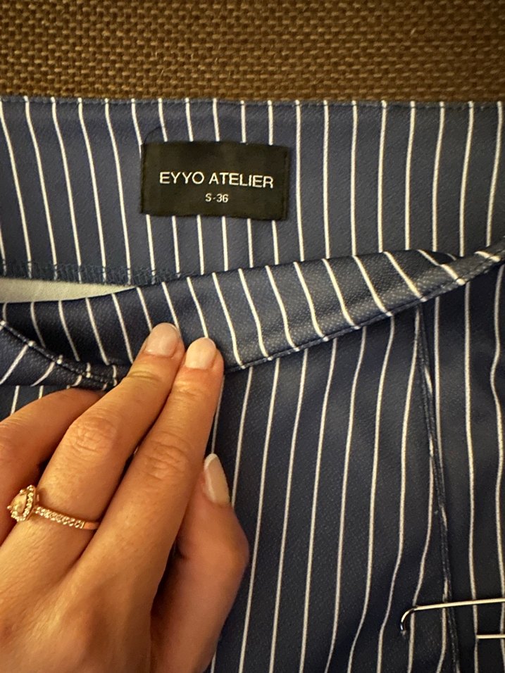 Düğmeli Mavi Mini Şort Etek - Görsel 2