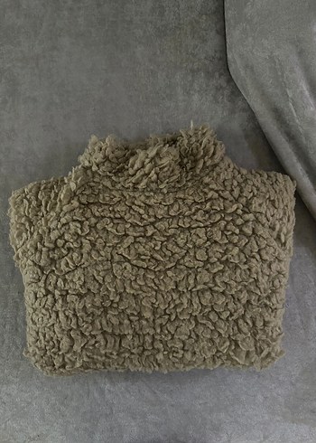 Kadın Bej Peluş Boğazlı Mont - Görsel 4