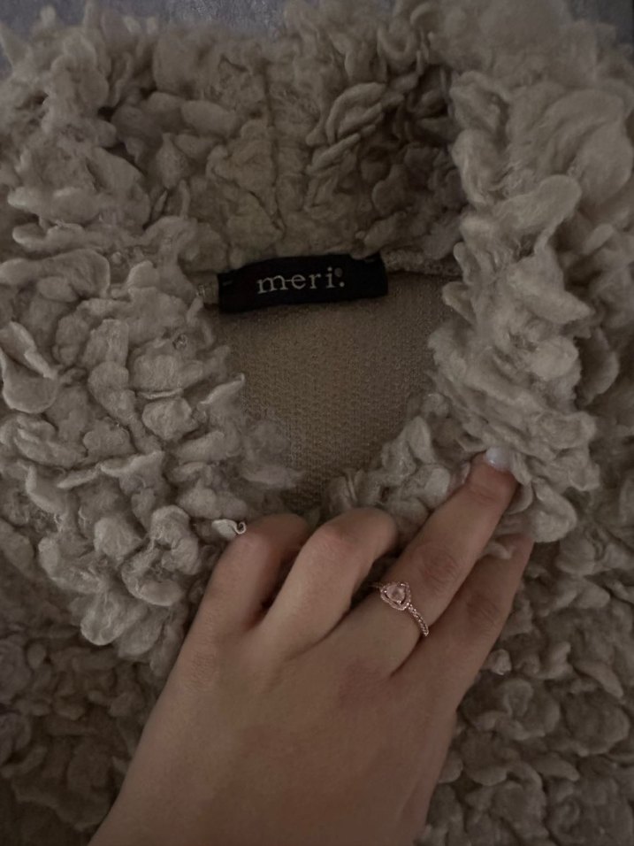 Kadın Bej Peluş Boğazlı Mont - Görsel 2